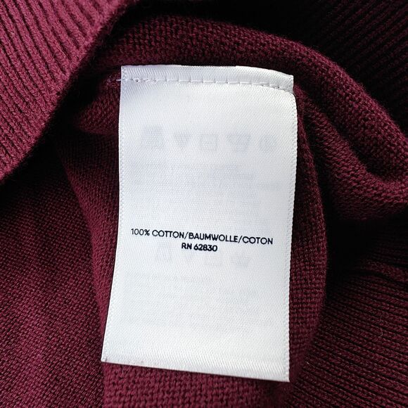 Lands End V-Neck Sweater Men's L Burgundy Red Preppy 100% Cotton - Picture 4 of 6